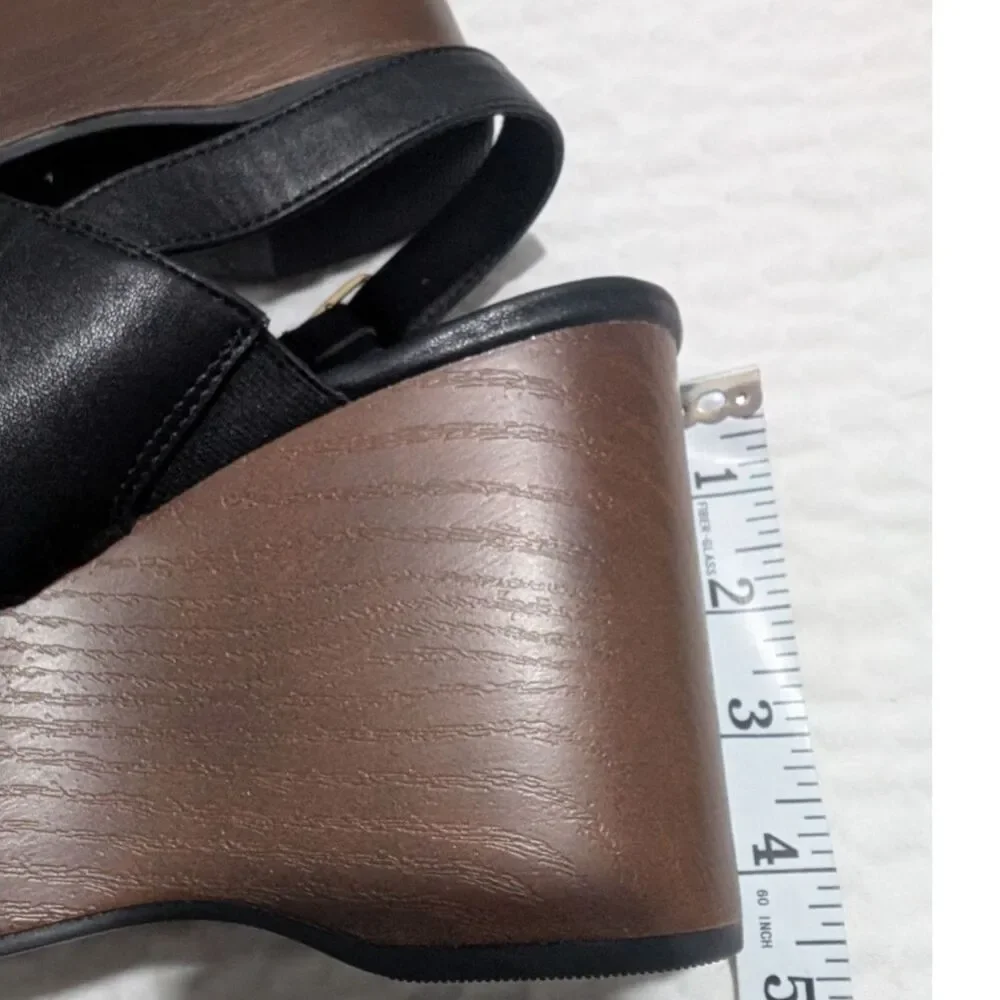 Women's Naomi Wood Wedge Heels -Universal Thread- Black Size 9.5 NWOT